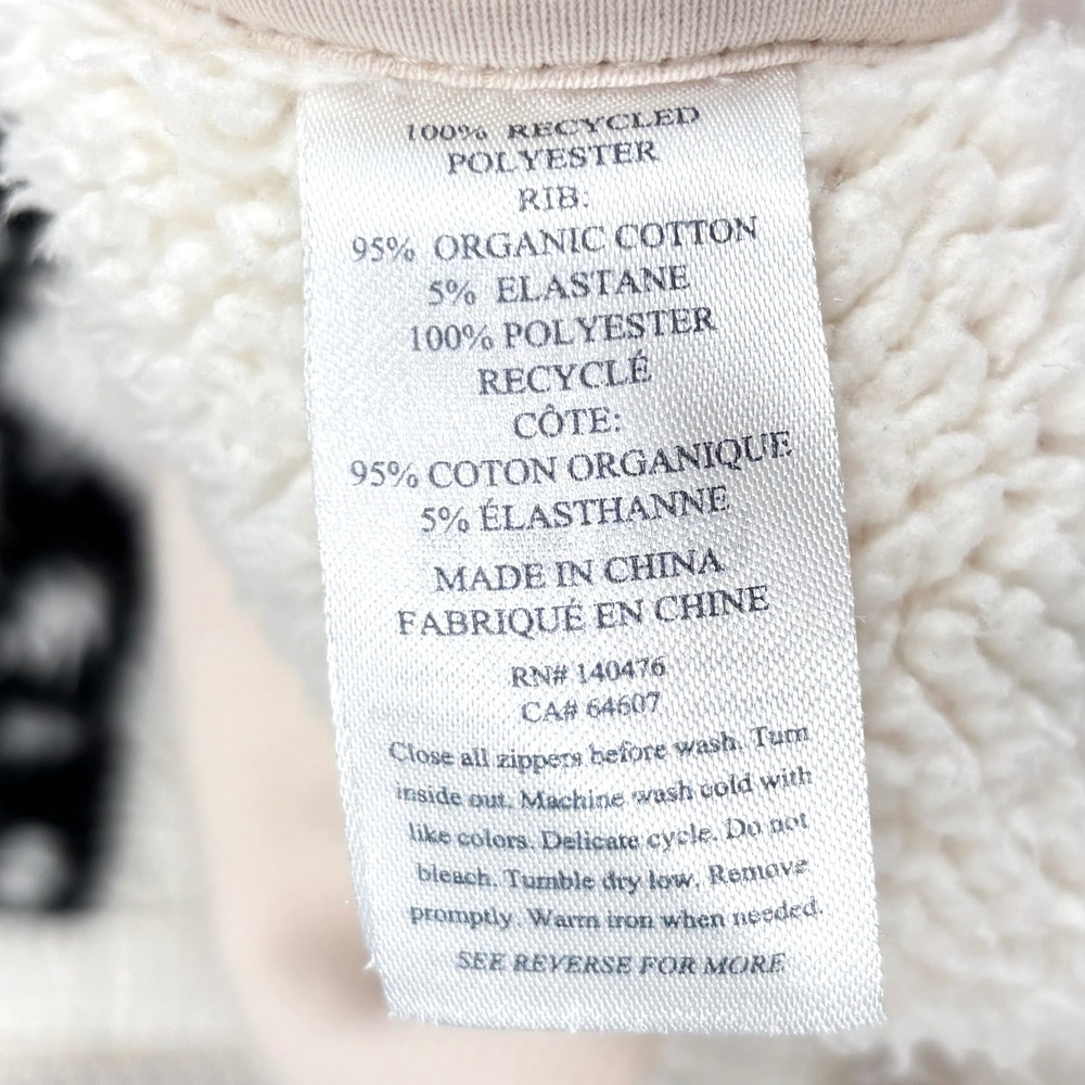 Faherty B.Yellowtail High Pile Sherpa Fleece Jacket Cream Black Aztec Print M - Picture 4 of 13